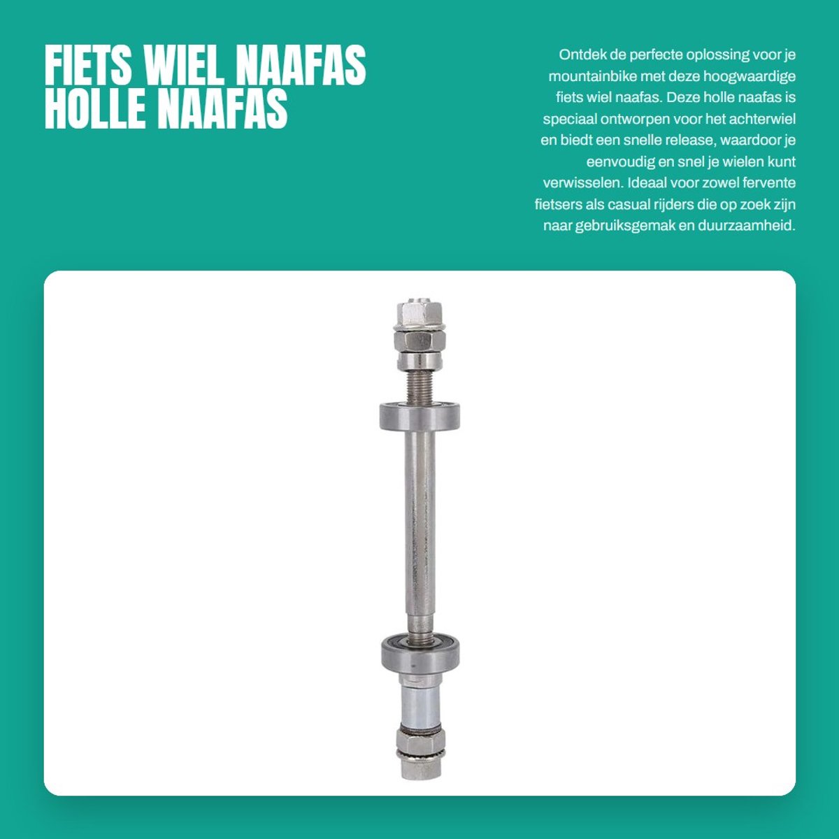 Dailygoods- Naafas Ultralicht - Fiets Wielnaafas - Vooras/Achteras - Eenvoudig te installeren - Hoogwaardig metaal - Geschikt voor racefiets/Mountainbike/BMX - Wielas