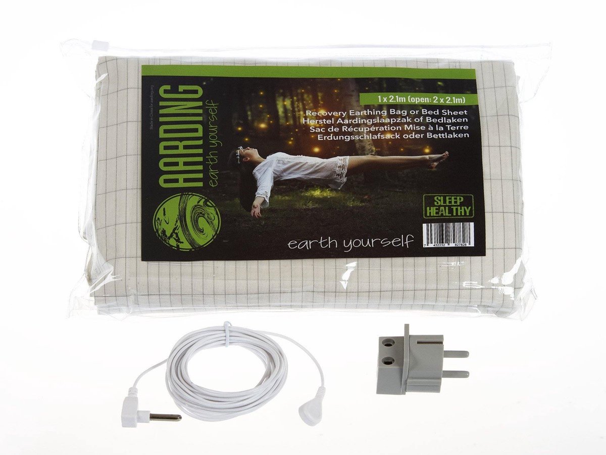 Aarding Slaapzak - 100x210cm - 1 persoons slaapzak - met 5m kabel en adapter - Wit - Aarding.org