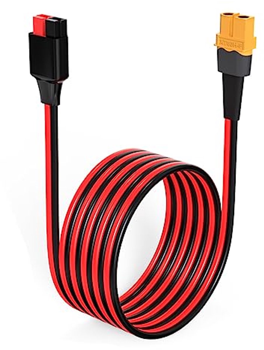 Adapter Kabel - XT60 Anderson - Energie Overzetten - 45A Connector - 12AWG 6FT - Zwart