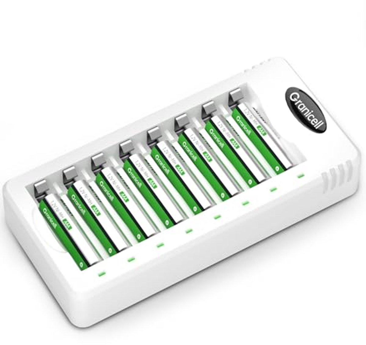 Oplaadbare Batterijen Set - AAA Accu's - Apparaten Voeden - Lage Zelfontlading - 8x 1100mAh - Grijs