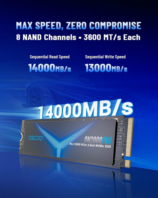 Interne SSD - NVMe Schijf - Snelle Data Opslag - Gen5 Interface - 2TB - Zwart — afbeelding 5