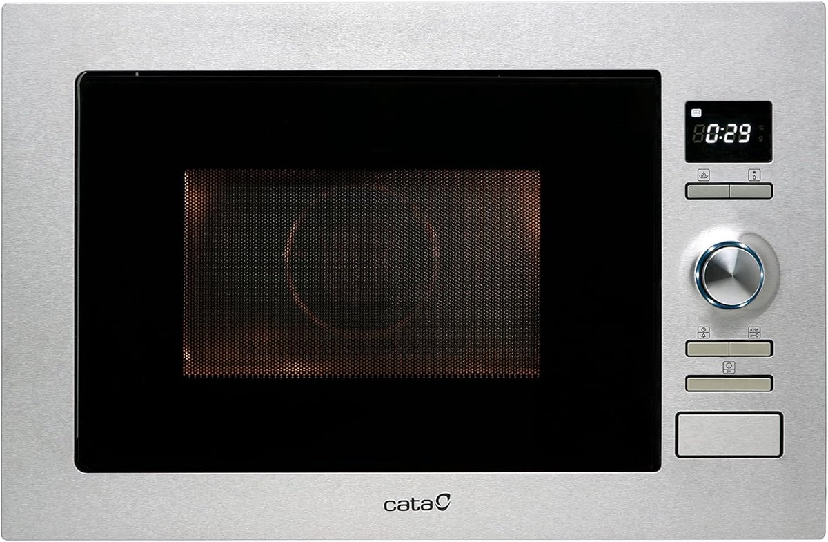 Inbouwmagnetron - Oven met grill - Snel gerechten bereiden - 8 automatische menu's - 25 liter capaciteit - Roestvrij staal