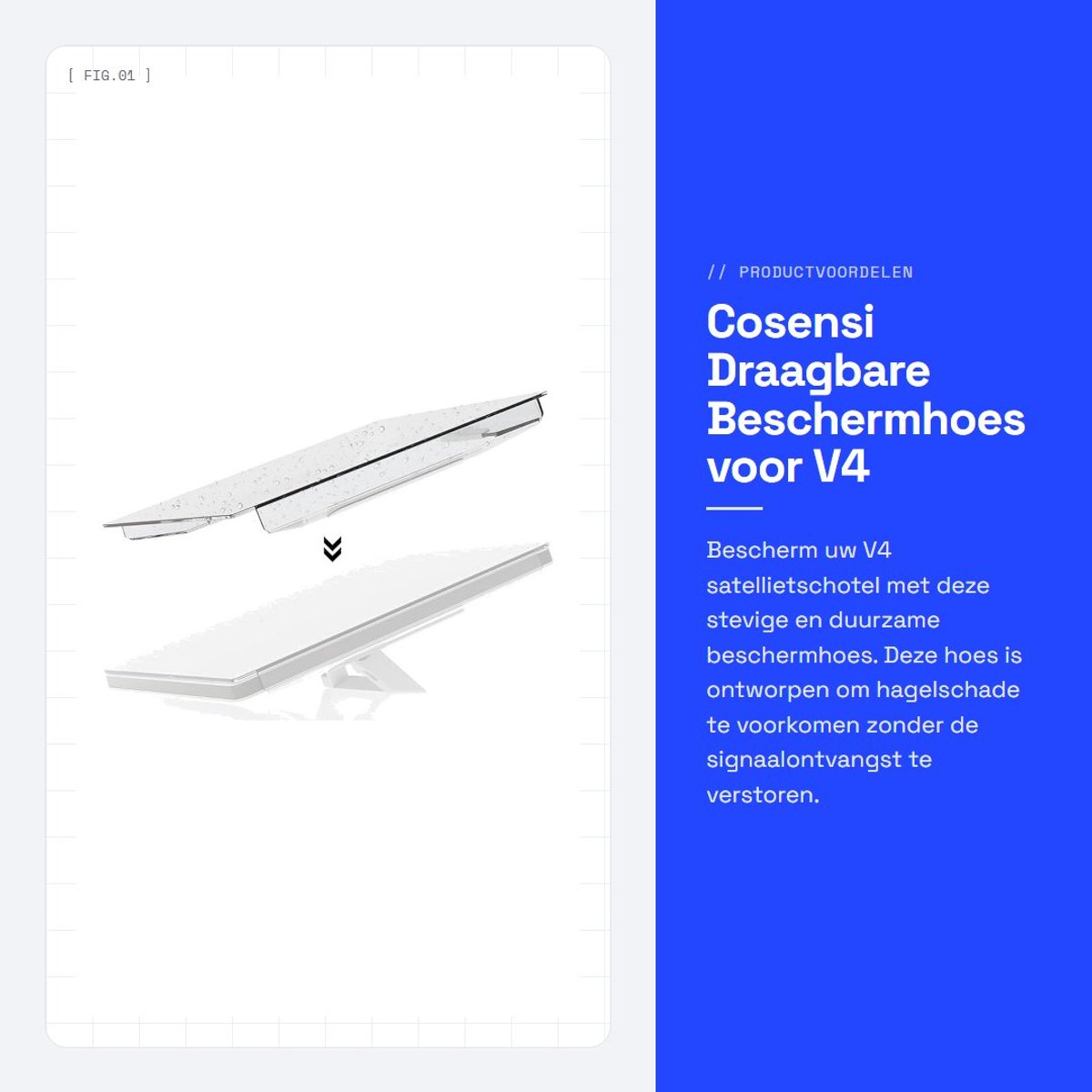 Dailygoods- Schotelbeschermhoes UV-bescherming - Draagbare Beschermhoes - Harde Hoes - Anti-interferentie - Eenvoudige Installatie - Schokbestendig - Satelliethoes