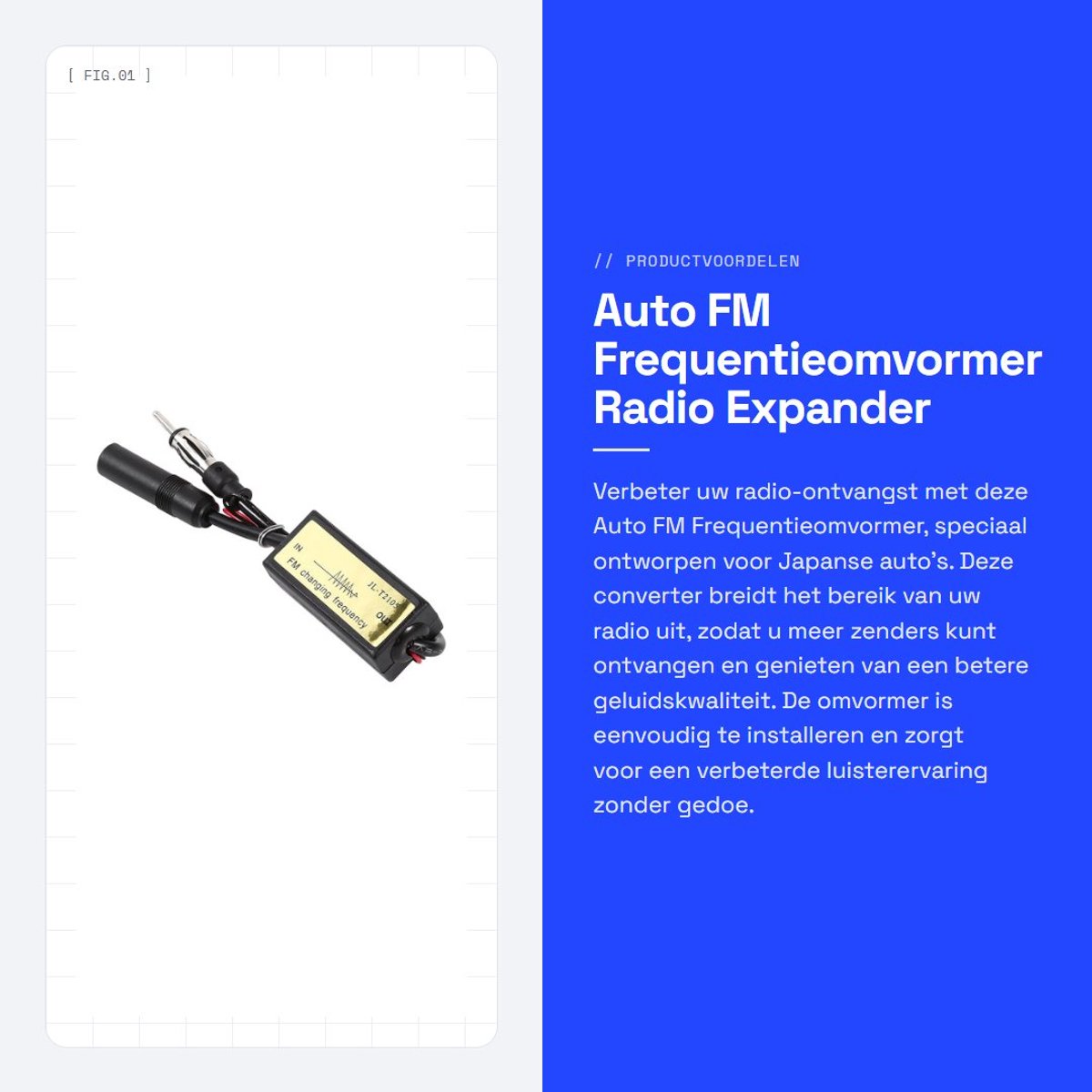 Dailygoods- FM Frequentieomvormer - Antenne Converter - Radiofrequentieomvormer - Voor Japanse Auto's - Professionele Kwaliteit - Duizenden Kilometers Begeleiding - Radio Converter