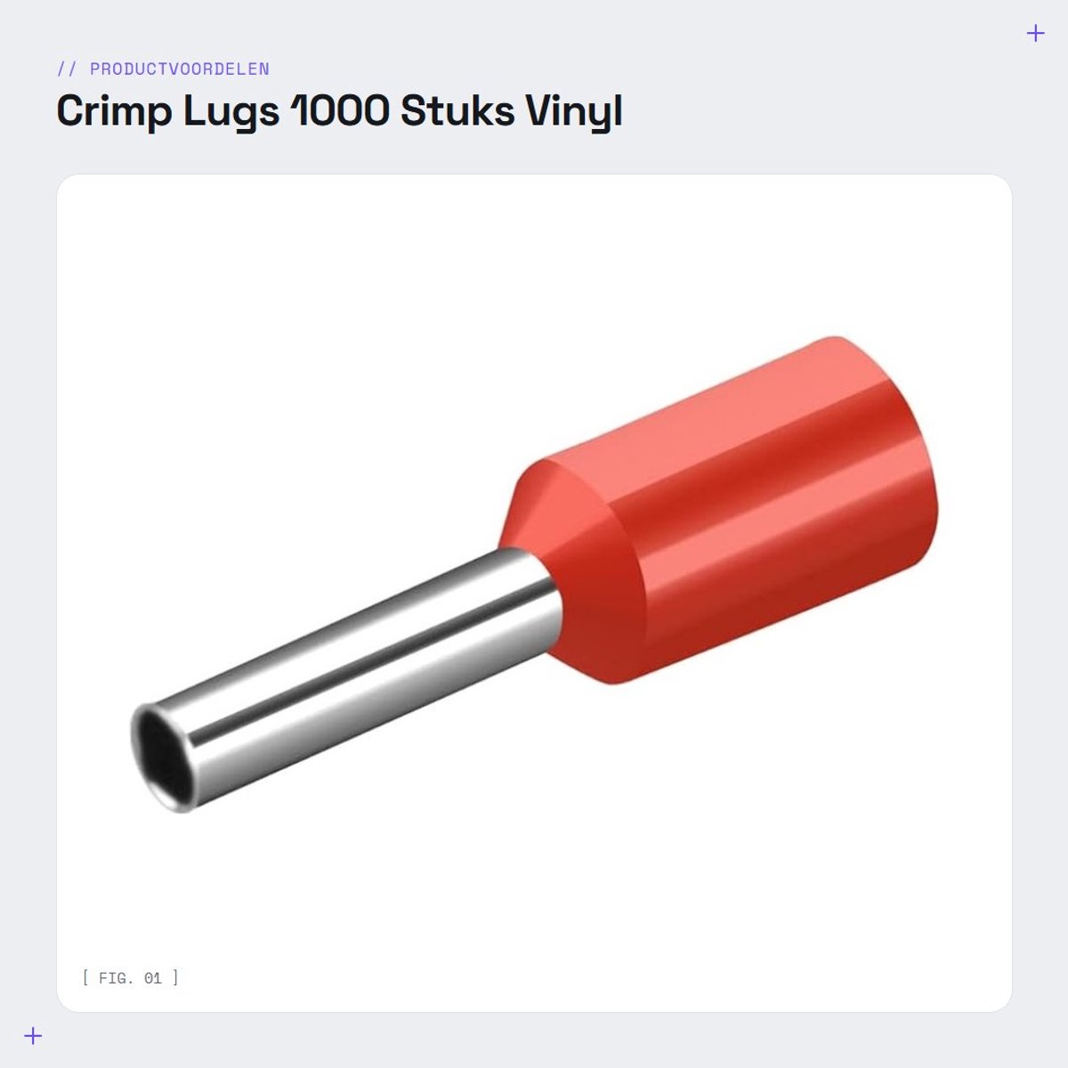 Dailygoods - Crimp Lugs - 1000 Stuks - Vinyl Geïsoleerd - Rood - Voor Kabelverbindingen - 16 (1.5mm²) - Geschikt voor Elektriciteit