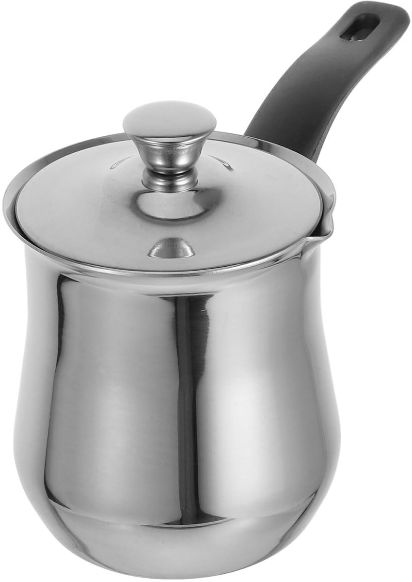 Dailygoods- Koffiezetapparaat Roestvrij Staal - Turks Koffiezetapparaat - Inductiekookplaat Compatibel - Voor Koffie/Thee/Melk - Elegant Ontwerp - 1 x Inhoud - Koffiepannetje