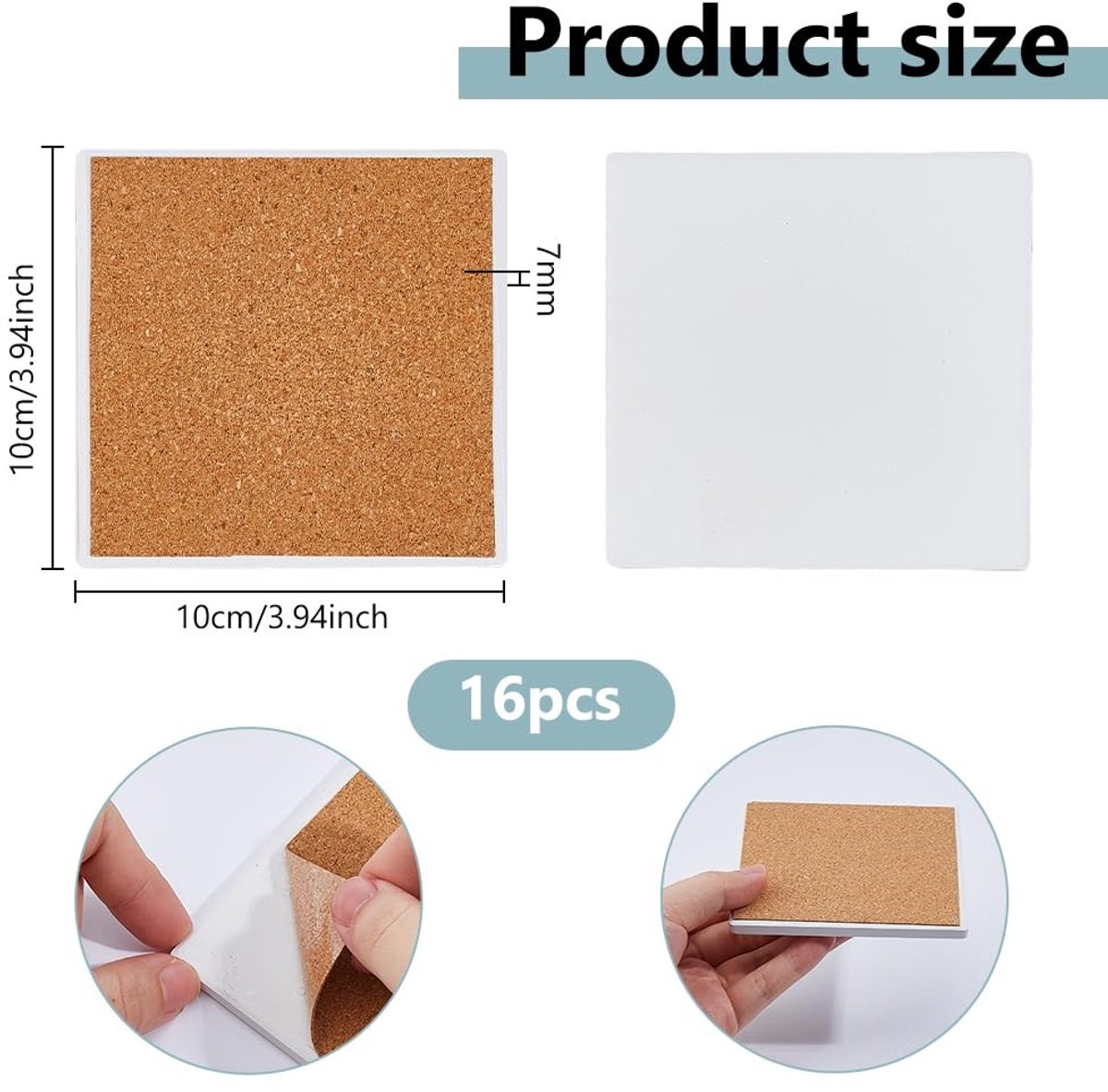 Dailygoods - 16 Stuks Blanco Keramische Onderzetters - Perfect voor DIY Projecten