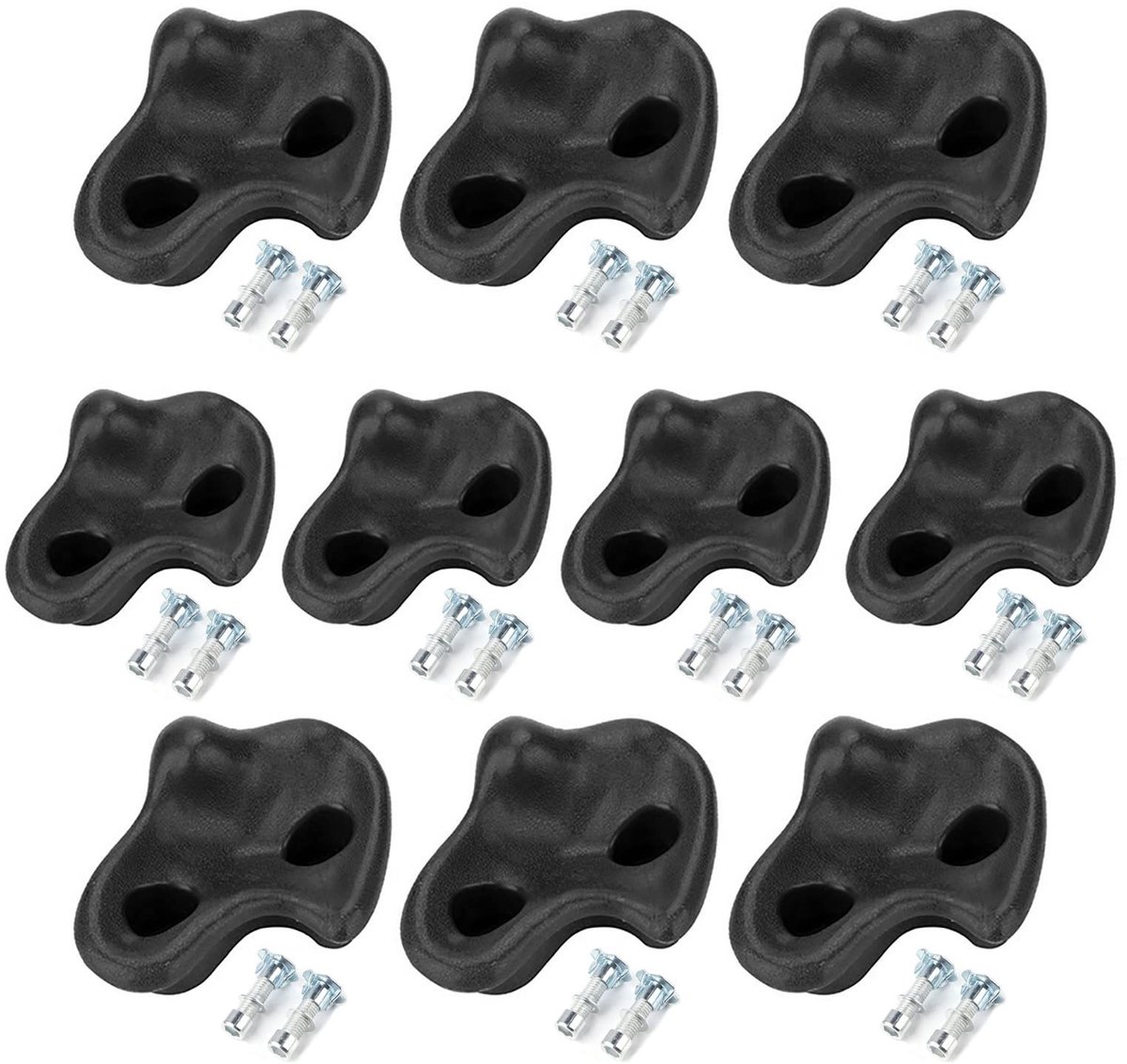 Dailygoods- Rotsklim Stenen Voordeelpakket - 10 Stuks - Duurzaam Plastic - Veiligheidsontwerp - Kleurrijke Handgrepen - Inclusief Schroeven/Moeren/Pads - Klimstenen