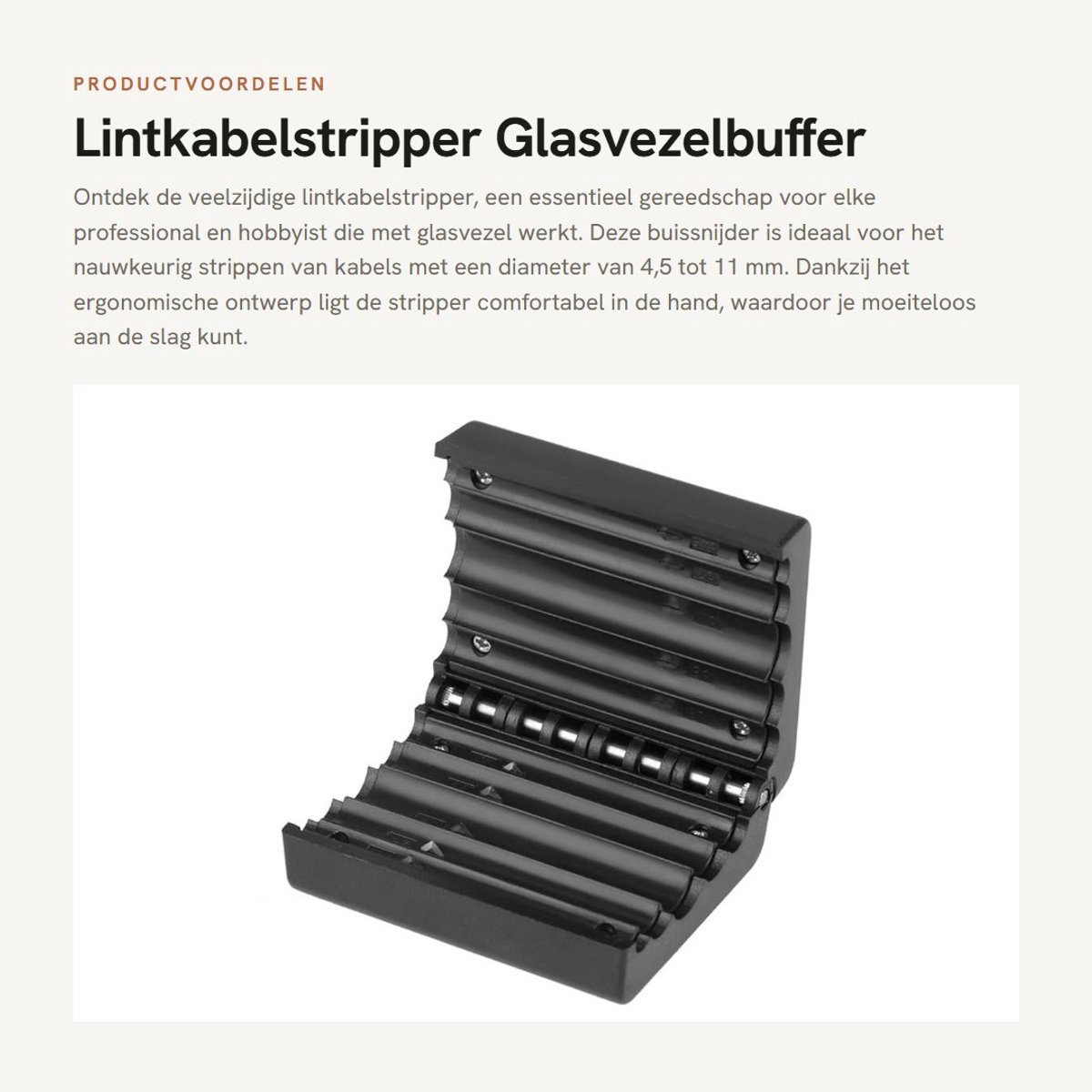 Dailygoods- Lintkabelstripper 4,5-11 mm - Buissnijder - Zwart - Legering/ABS - Compact - Lichtgewicht 67g