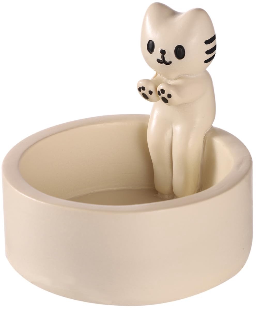Dailygoods- Kaarshouder Handgemaakt - Cartoon Kitten - Hars - Decoratie - 7x7x6,5 cm - Schattig Ornament - Kandelaar