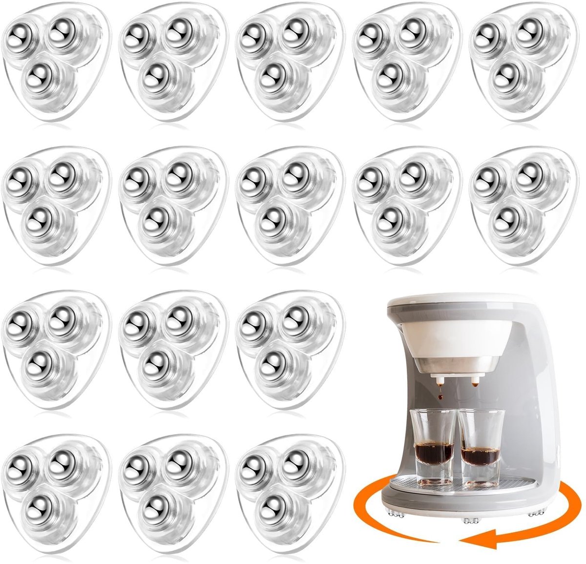 Dailygoods- Mini-wielen 360 Graden Draaibaar - Zelfklevend - Stil - Meubelwielen - 16 Stuks - Hoog Belastbaar