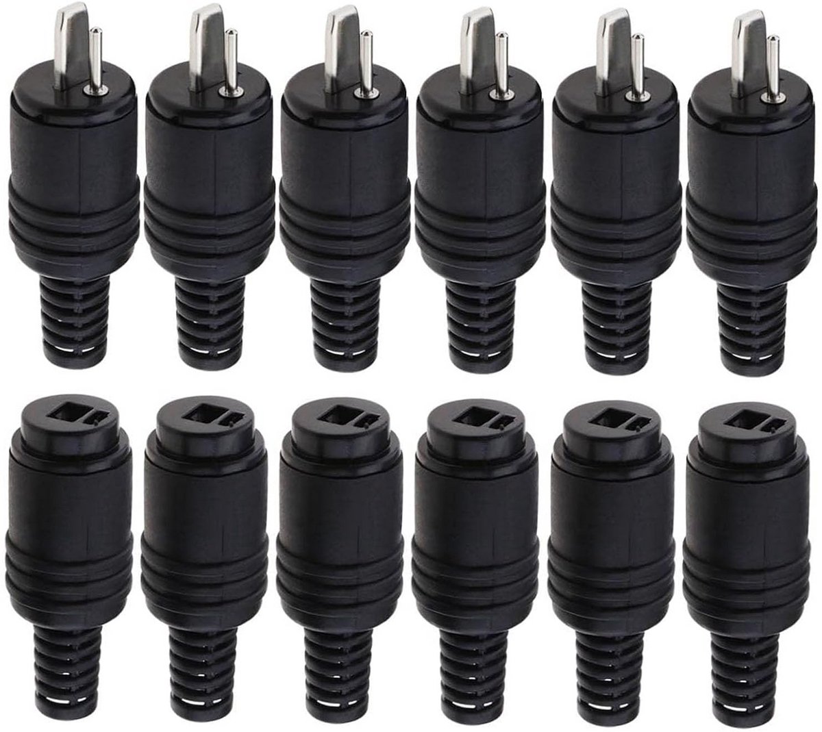 Luidspreker Connectoren - DIN Stekkers - Audio Aansluiten - Solderen Niet Nodig - 12 Stuks - Zwart