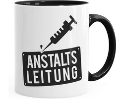 Koffiemok spreuk - Kantoormok humor - Kantoor koffie - Vaatwasmachinebestendig - 325 ml inhoud - Zwart