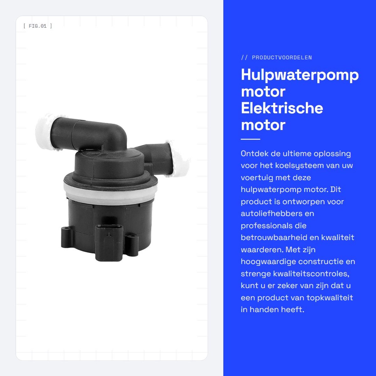 Dailygoods - Hulpwaterpomp motor - Elektrische motor - Hoogwaardige kwaliteit - 10 x 10 x 10 cm - Betrouwbaar en stevig - Hulpkoelvloeistofpomp - Gesc...