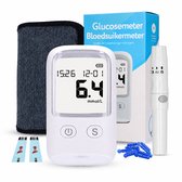 Sinocare Glucosemeter - Startpakket - Inclusief Prikpen en 25 Teststrips & 25 Lancetten en Batterijen - Diabetes meter- Bloedglucosemeter - Bloedsuikermeter - Wit