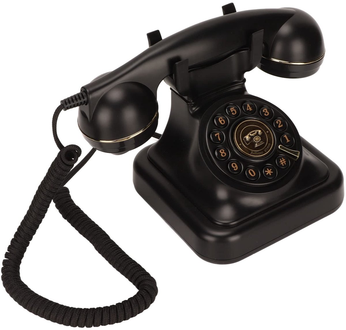 Dailygoods- Vaste Telefoon Retro Ontwerp - HD Microfoon - Ouderwetse Schijfknop - Vintage Telefoon - Verstelbaar Volume - Plug en Play - Bureautelefoon
