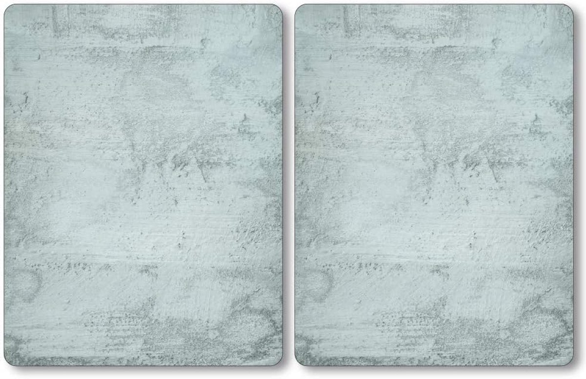 XL Kookplaatafdekking - Glasplaat Kookplaat - Keuken Beschermen - Gehard Veiligheidsglas - 50 x 38.5 cm - Beton Motief