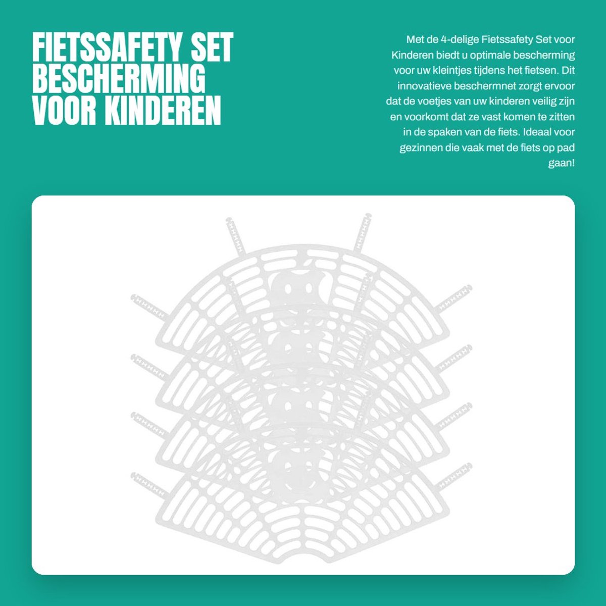 Dailygoods- Voetbescherming - 4x Beschermnet - Fiets Veiligheid - Voorkomt Krassen - Geschikt voor Kinderen en Vrouwen - Klantenservice inbegrepen - Fietsbescherming