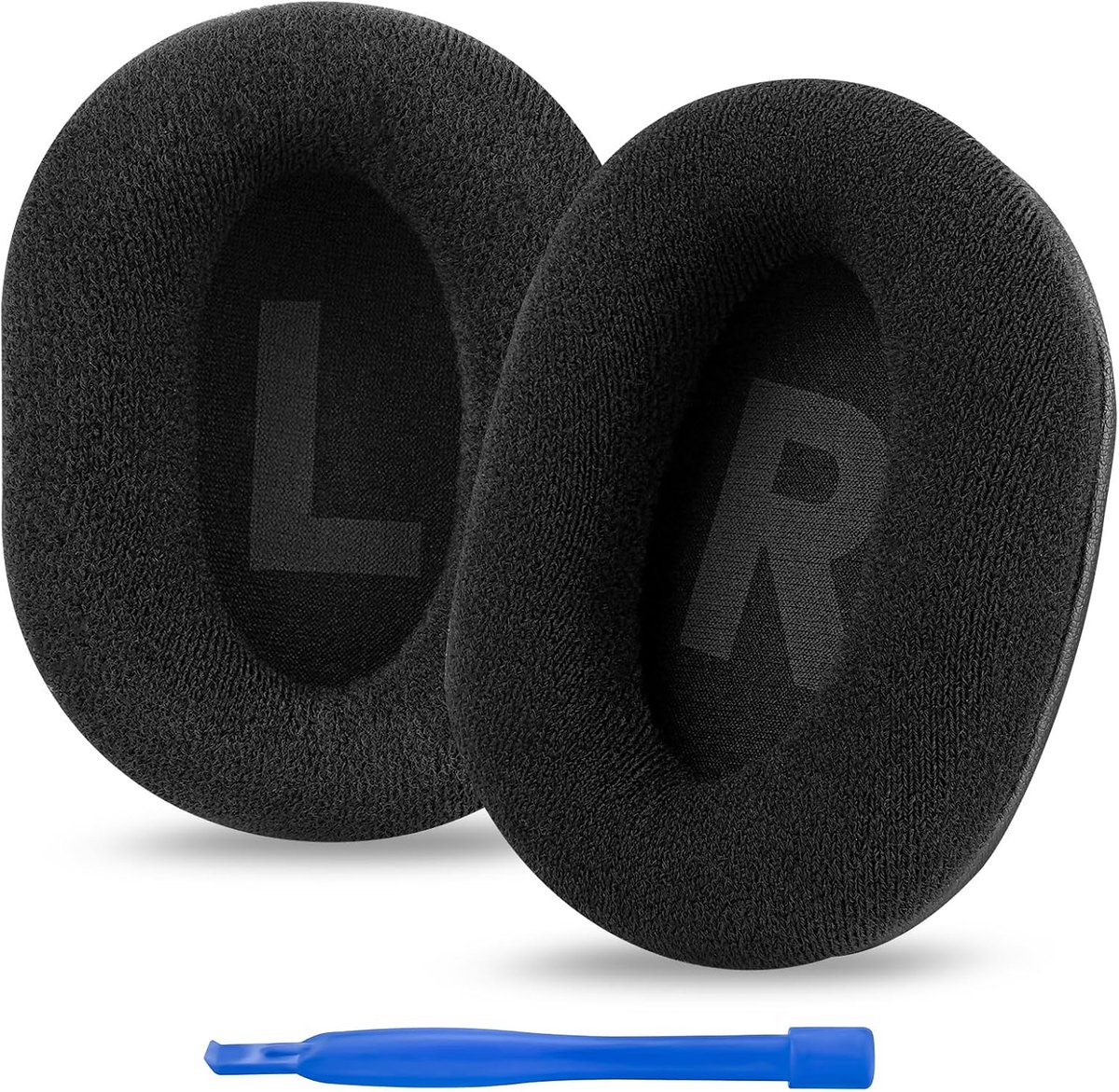 Vervangende oorkussens en oorschelpen (fluweel/zwart) voor Logitech G Pro, G Pro X, G433, G233 en G Pro X 2 headsets.