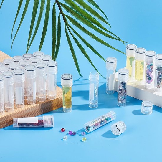 Dailygoods- Monstercontainers 50 stuks - 1,8 ml doorzichtige buis - Zelfstaande plastic flacon - Voor opslag - Wetenschappelijke experimenten - Compact formaat - Reagentbuis van Dailygoods — afbeelding 5