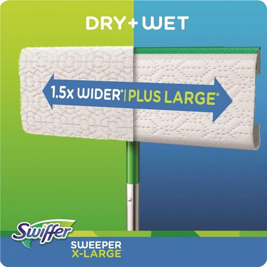 Veegmachine Starterset - Dweilborstel set - Stofvrij maken - Extra groot formaat - 66 cm pakket - Grijs — afbeelding 3