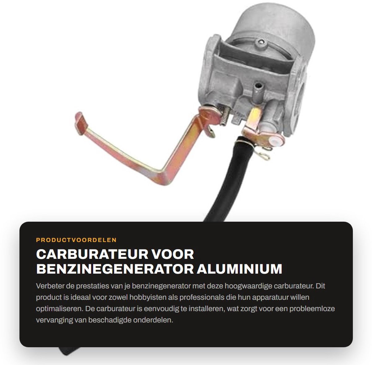Dailygoods - Carburateur voor Benzinegenerator - Aluminium - Eenvoudig te installeren - Grasmaaier Onderdelen - Verhoog je machinevermogen - Geschikt...