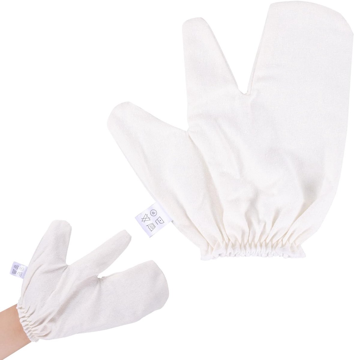 Dailygoods- Massagehandschoenen Exfoliërend - Droog Borstelen - Lymfemassage - Moerbeizijde - 22x19 cm - Verbeteren Huidtextuur - Exfoliatiehandschoenen