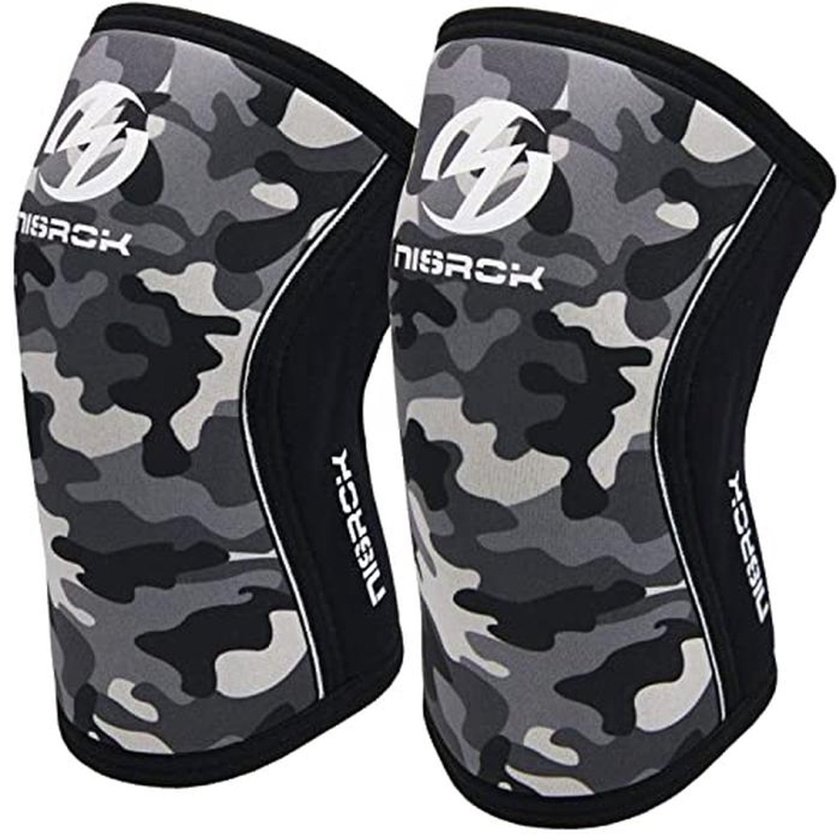 Kniebandages - Kniebeschermers - Sporten - 7 mm dik - 1 paar - Grijs camouflage