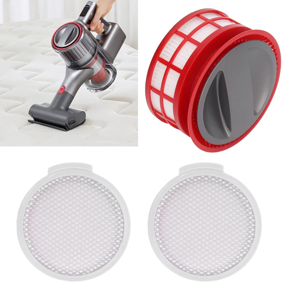 Dailygoods- Stofzuigerfilter Verbeterde Reinigingsefficiëntie - Voorfilter/Achterfilter - Geschikt voor H7 Stofzuiger - Allergieën Verminderen - Hoogwaardig ABS Materiaal - Eenvoudig te Installeren - Stofzuigeraccessoires
