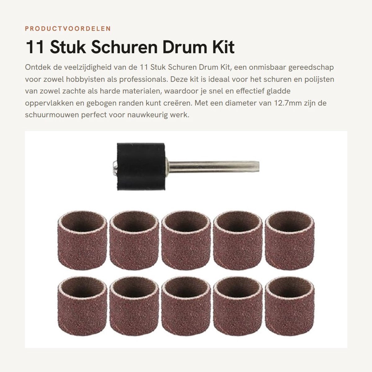 Dailygoods- Schuurmouw 11 Stuks - Schuurbanden - Schuurkoppen - Doorn - 80 Grit - Duurzaam en slijtvast - Schuuraccessoire