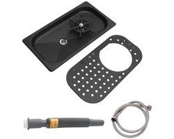 Dailygoody - Roestvrijstalen Kan Rinser - Glasreiniging - Eenvoudige installatie - Zwart - Handenvrij wassen - Geschikt voor Bar Coffee Shop - Model P