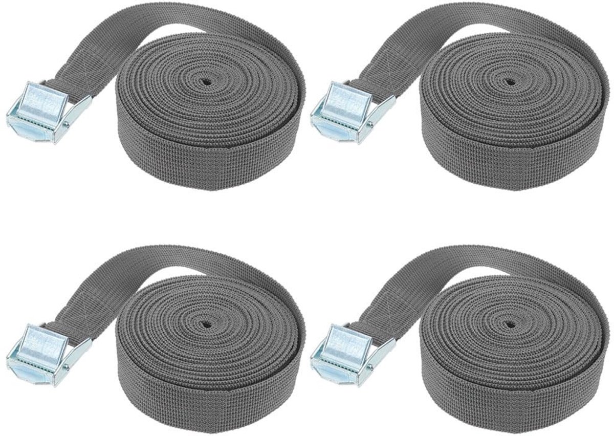 Dailygoods- Spanbanden met Ratel - 2 Meter - Verstelbaar - Sjorbanden - Zinklegering Gespen - 4 Stuks - Roestbestendig - Bindriemen