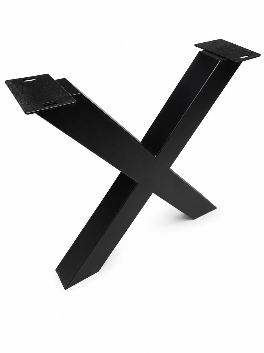 Stalen - Onderstel - Tafelpoten - Tafelonderstel - Set van 2 - X tafelpoot - X vormige - 2 stuks - 71 x 74 - cm - koker 10 x 10 cm - metal - industriële