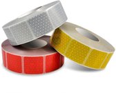 Reflecterende Tape Rood - 5x5 cm Stickers - Reflecterende stickers - Per meter - Fiets - Aanhangwagen - Paal