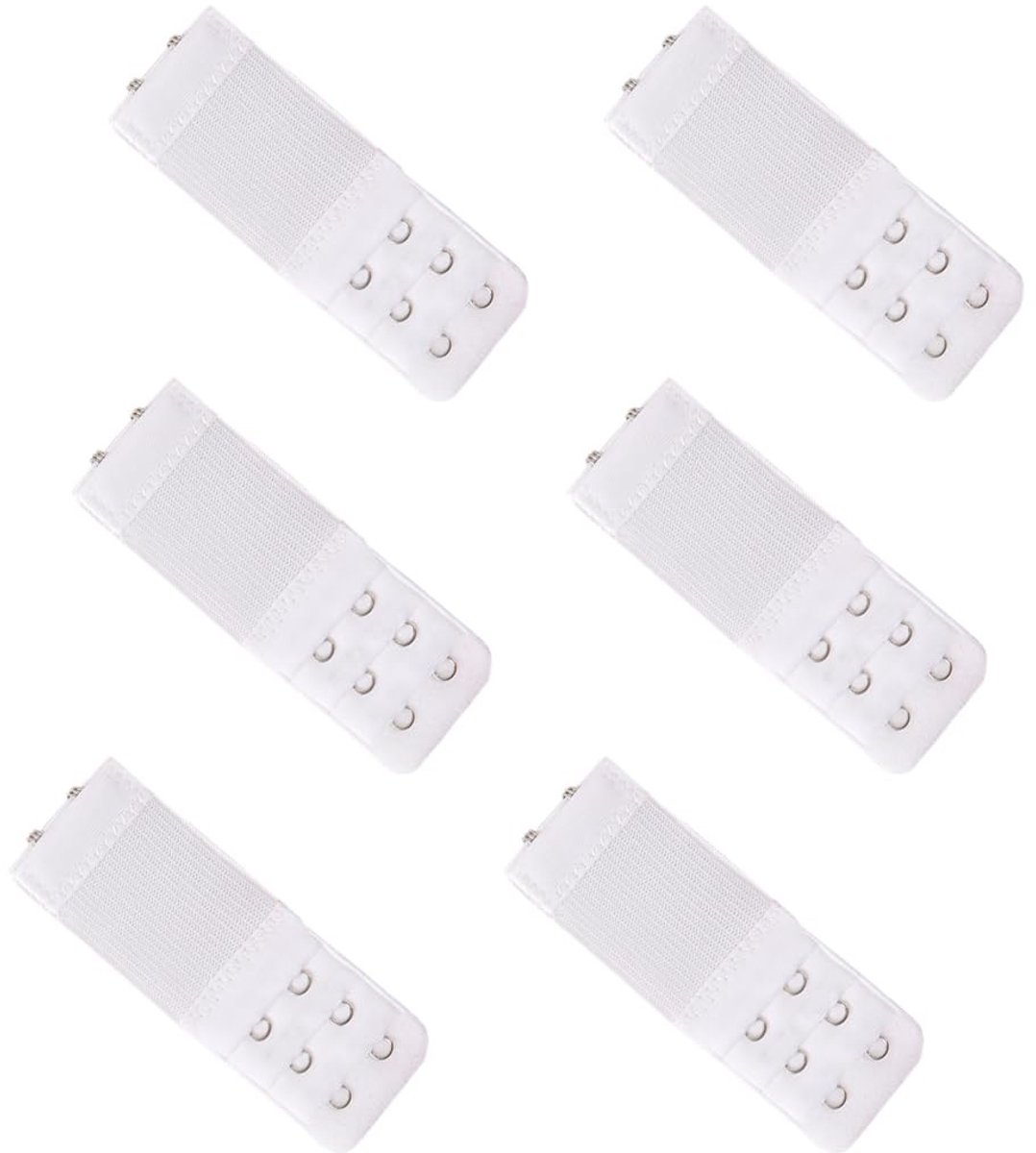 Dailygoods- Beha-verlenging 6 stuks - Zacht/Comfortabel - Elastisch - Roestvrijstalen Haken - 3 Rijen/2 Haken - Ademend Katoen - Bh-extender
