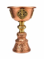Tibetaanse boterlamp - koper - butterlamp - offerschaal - 15 cm