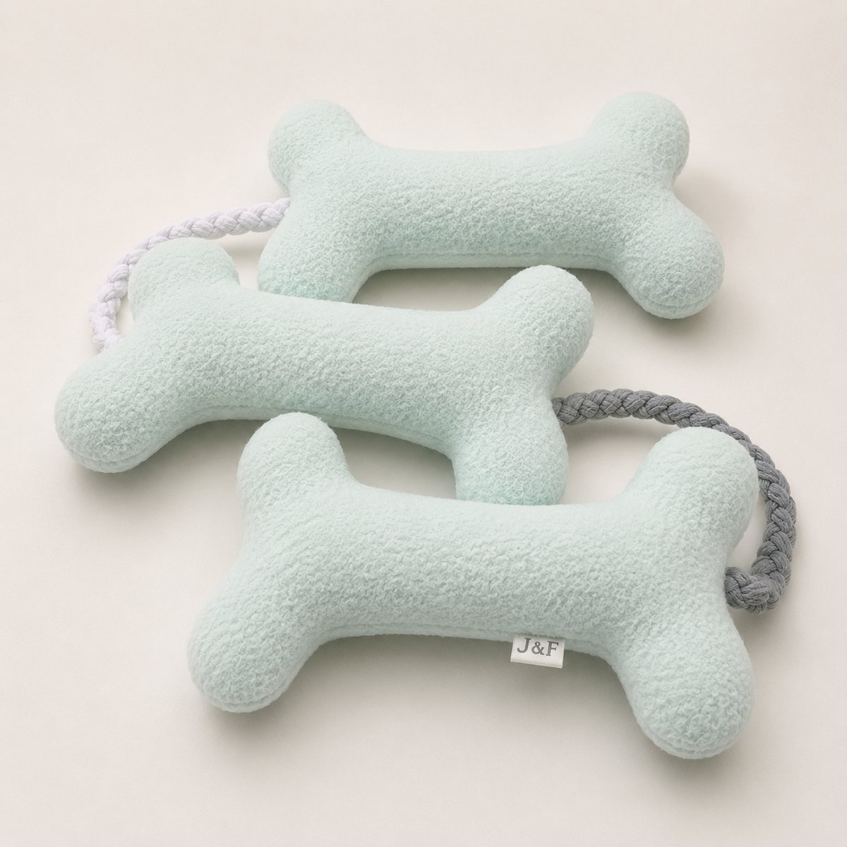 Honden speelgoed - Knuffelketting hondenspeeltje – Zacht pluchen speeltje – hondenbot - Mint - maat L