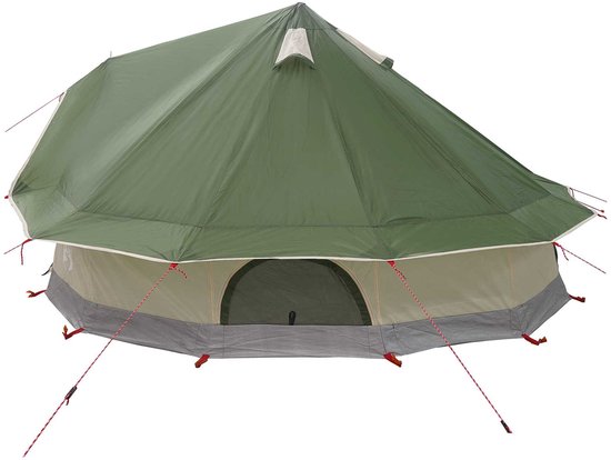 vidaXL - Tipi - Tent - met - dak - Groen - 700 - x - 700 - x - 395 - cm - Polyester - en - Staal van Vidaxl — afbeelding 3