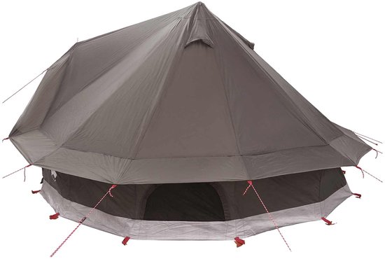 vidaXL - Tipi - Tent - Bruin - Grijs - 700 - x - 700 - x - 395 - cm - Polyester - en - Staal van Vidaxl — afbeelding 3