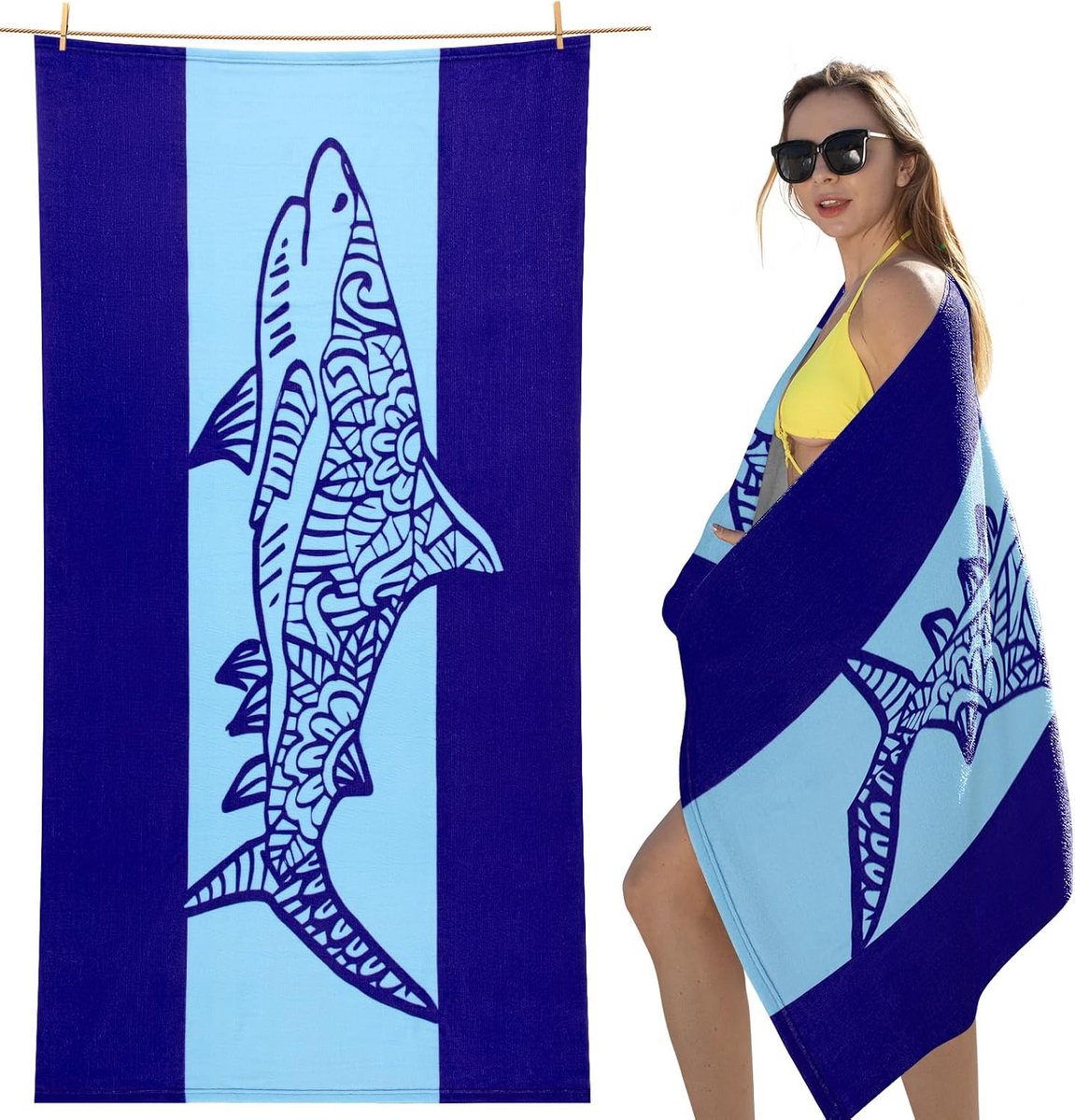 Strandhanddoek - Grote handdoek - Zandvrij genieten - Sneldrogend microvezel - 178 x 89 cm