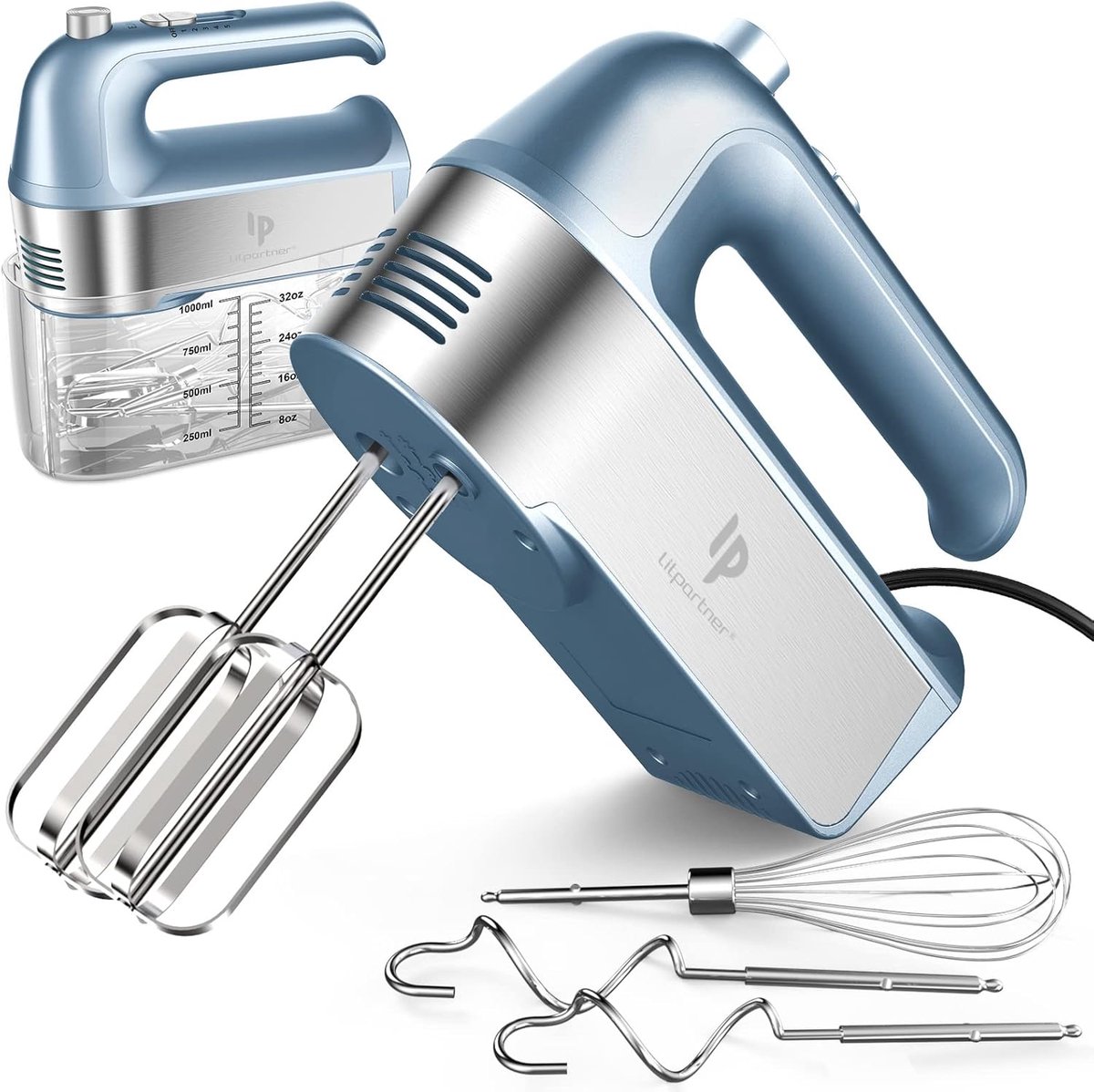 Handmixer Elektrisch - Keukenmixer - Bakken en Koken - Met Opbergdoos - 450 Watt - Blauw