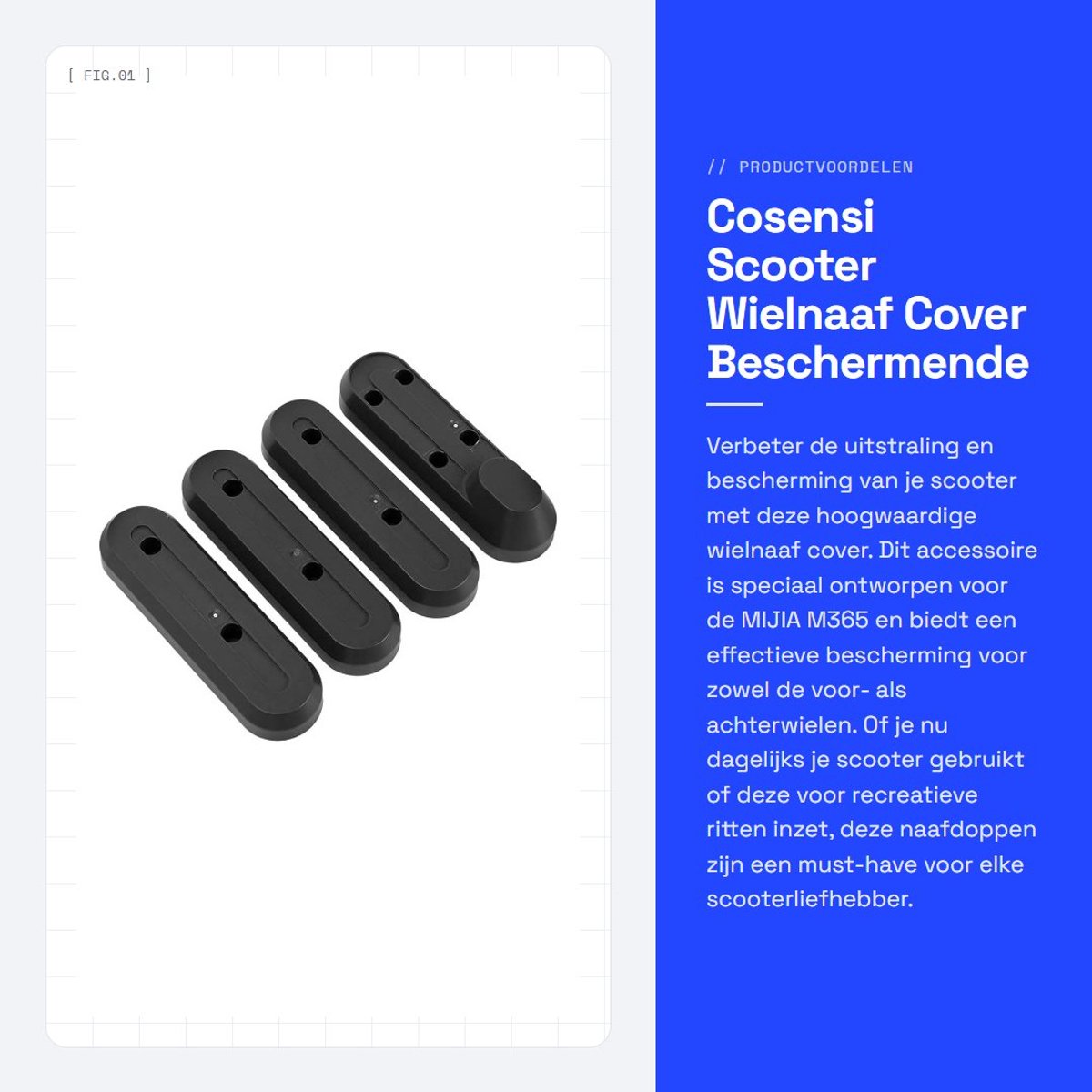 Dailygoods- Wielnaaf Cover Effectieve Bescherming - Scooter Accessoire - Beschermende Cover - Hoogwaardig ABS - Eenvoudig te Installeren - Voor MIJIA M365 - Wieldop