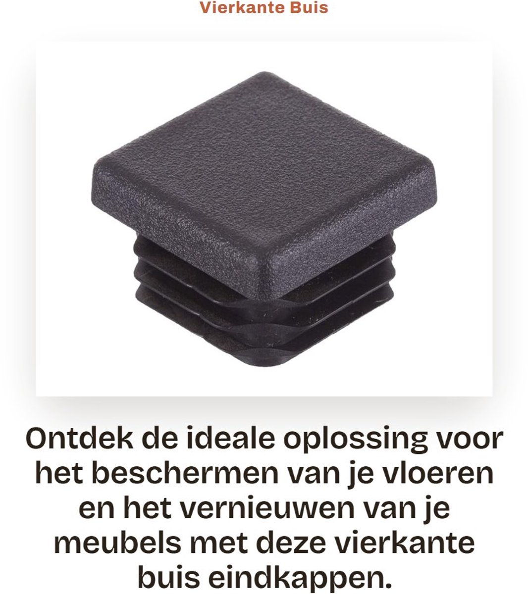 Dailygoods- Inzetstukken 16 Stuks - Vierkante Buis - Geribbelde Eindkappen - Stoppers/Pluggen - Voor Tafel/Stoel - Afmeting 30 mm - Zwart - Meubelstoppers