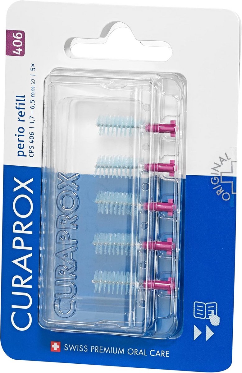Interdentale borstels - Tandenborstel refills - Mondhygiëne verbeteren - Ultrafijne zachte filamenten - 5 stuks - Roze