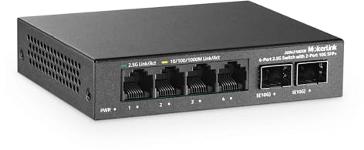 Netwerk Switch - Ethernet Hub - Snel Internet - 4x 2.5G poorten - Mini Formaat - Metaal