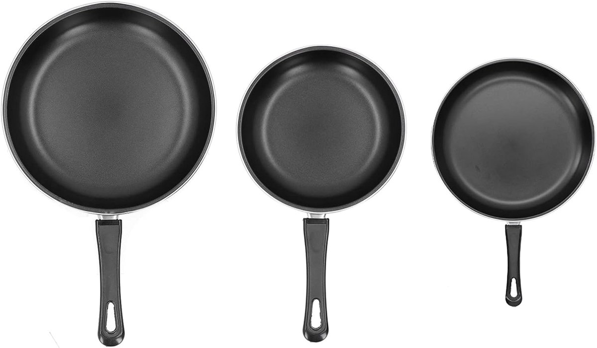 Koekenpan Set 3 Delig 20 25 30 cm RVS Anti Aanbakken Inductie Gaskooken