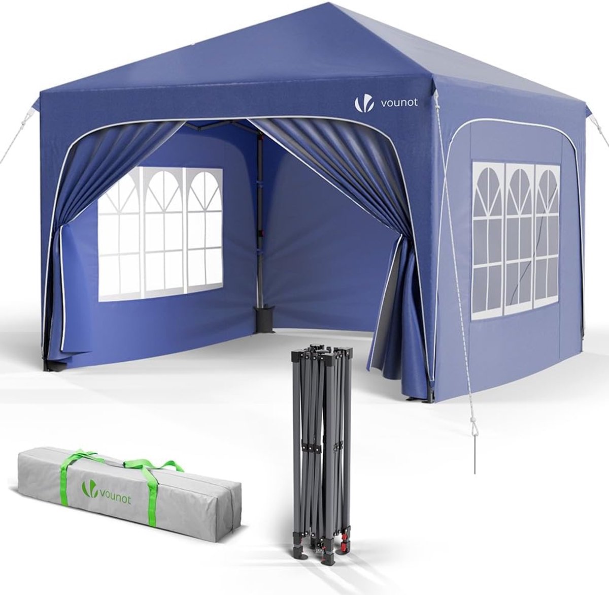 Opvouwbaar Tuinpaviljoen - Pop-up tent - Feestelijke Bijeenkomsten - Waterdicht UV-bestendig - 3x3 Meter - Blauw