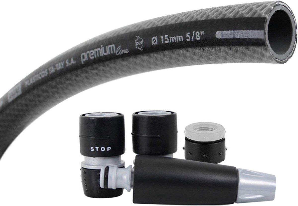 Slangenhaspel - Tuinslang - Water Geven - Anti-UVA - 15 Meter - Grijs