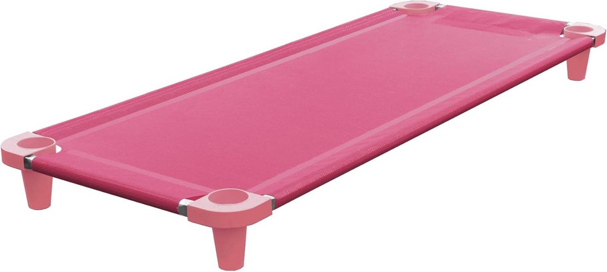 Kinderbedje - Peuterbed - Rustmoment creëren - Stapelbaar ontwerp - 133 x 54 cm - Roze