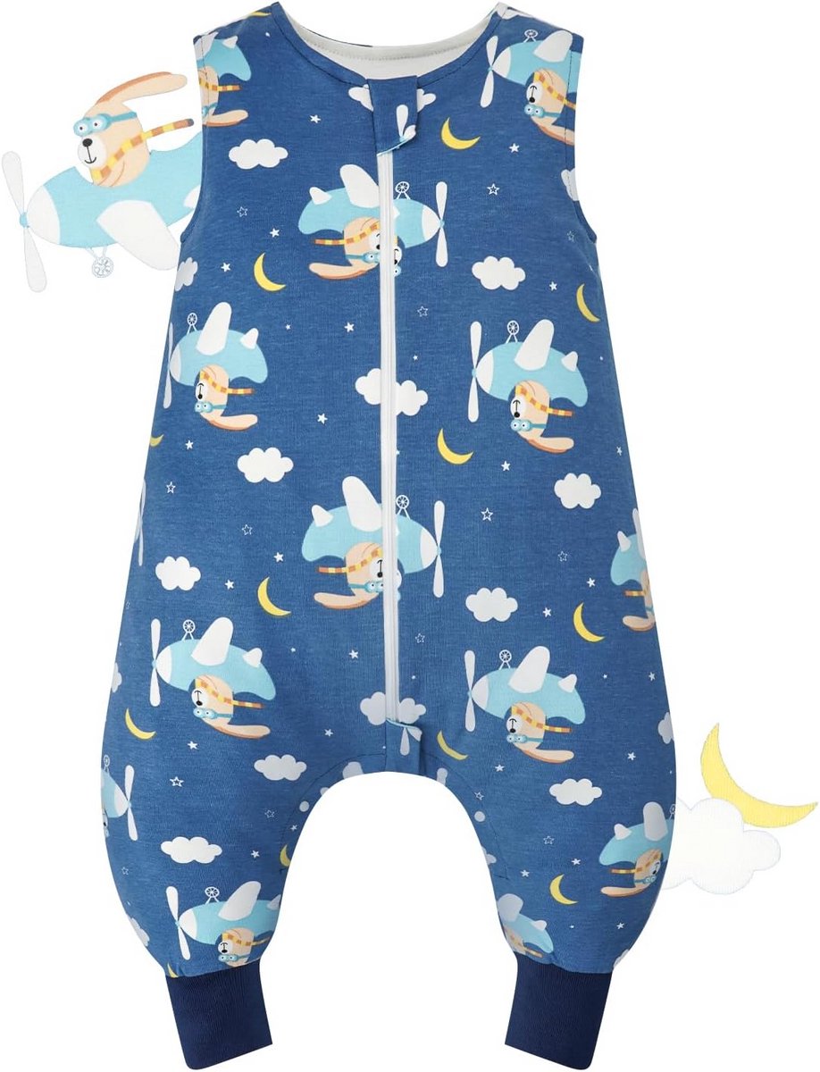 Babyslaapzak - Slaapzak met pijpen - Veilig slapen - 1.0 TOG - Verlengde benen - Zonder mouwen
